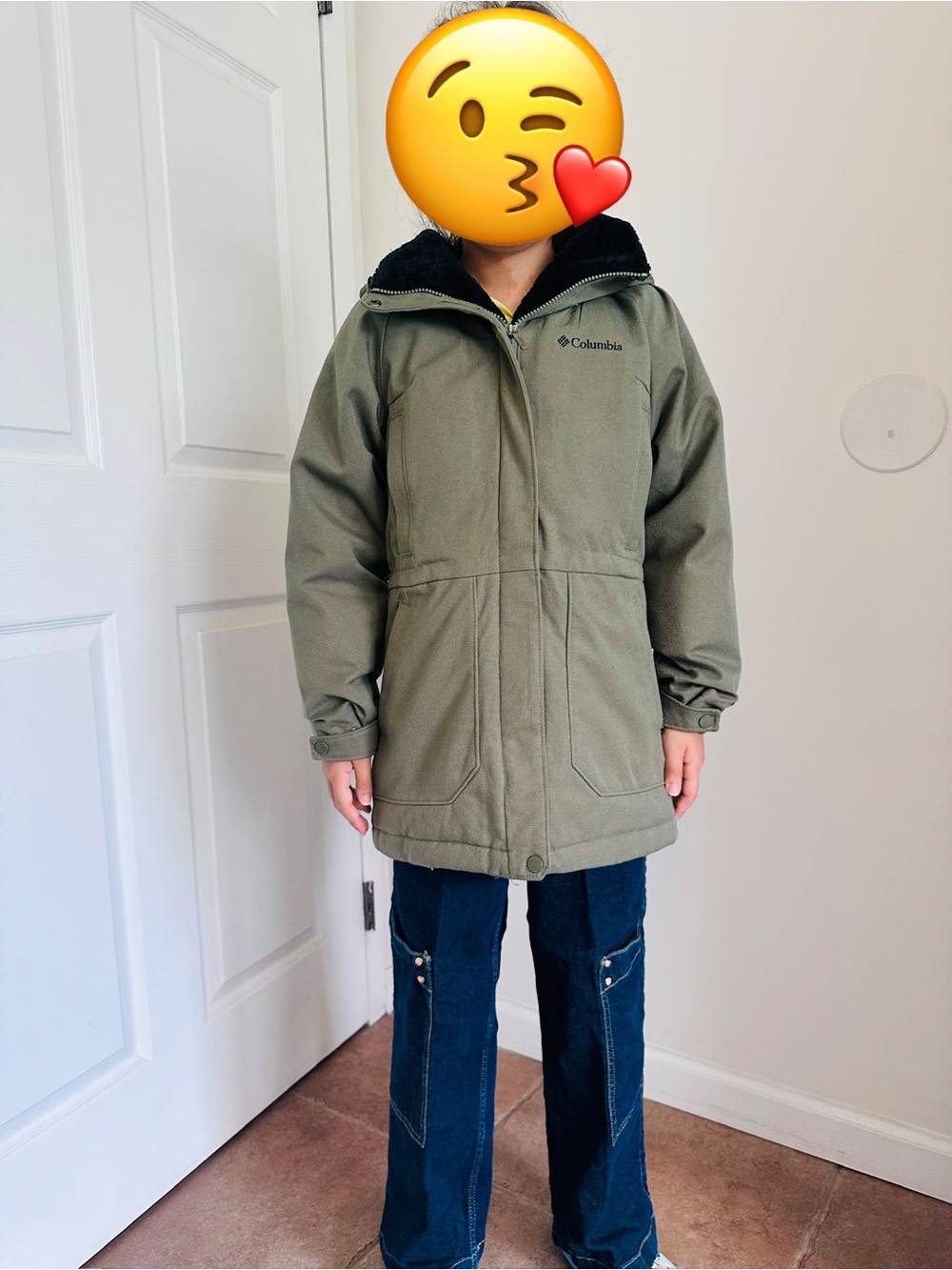 Columbia Kids Olive Green Hooded Winter Jacket